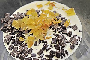 … et les dés de gingembre confit.