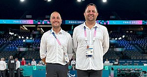 Guillaume Dulhoste et Emmanuel Brugière
étaient postés à la table de marque de
plusieurs rencontres de basket fauteuil. — DR
