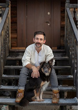 Michael Garrett et son chien — Michael Garrett